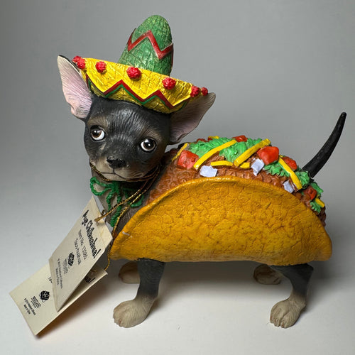Aye Chihuahua Taco Chihuahua Figurine by Westland Giftware Sombrero Dog Statue Vintage Collectible