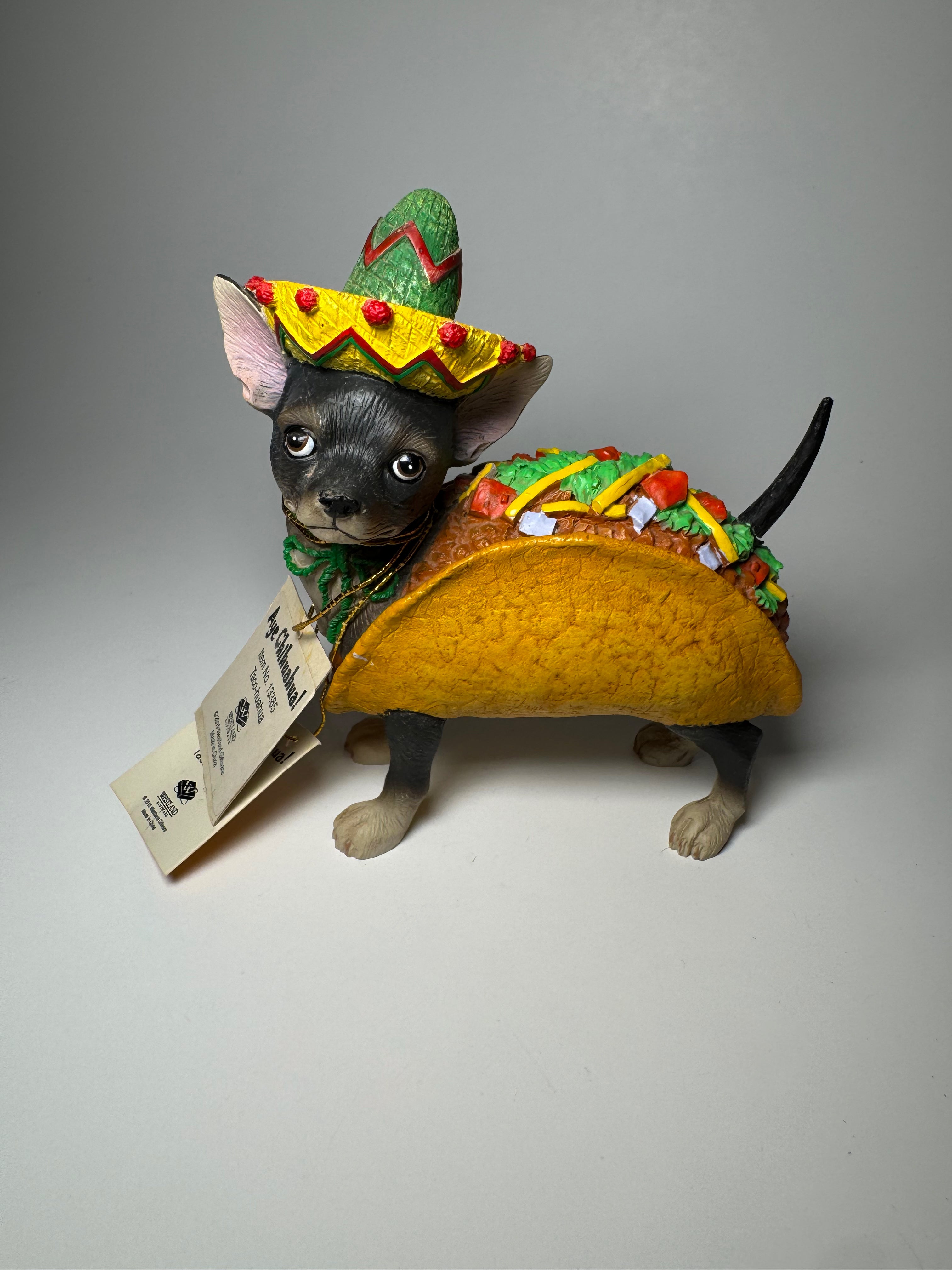 Aye Chihuahua Taco Chihuahua Figurine by Westland Giftware Sombrero Dog Statue Vintage Collectible