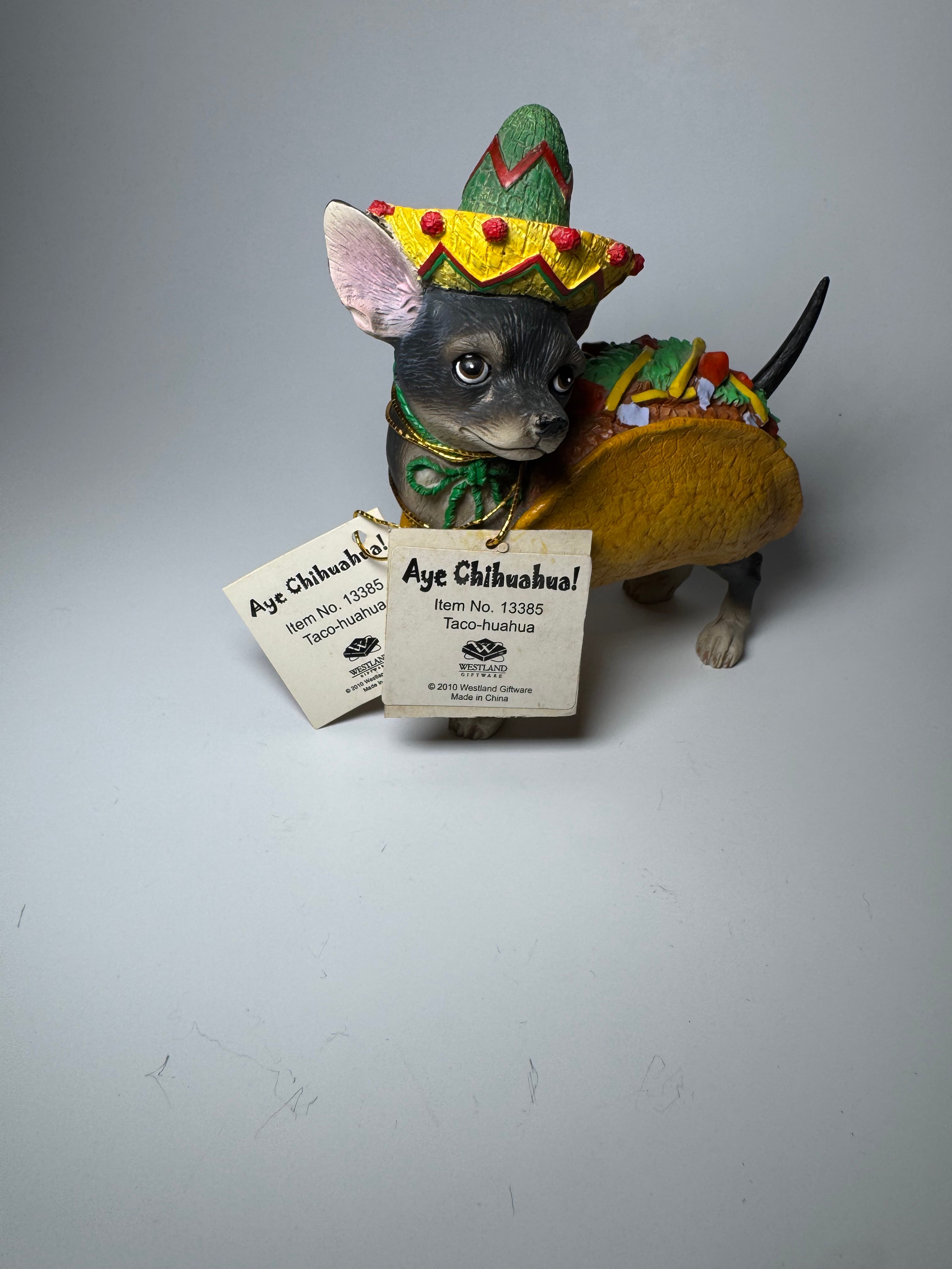 Aye Chihuahua Taco Chihuahua Figurine by Westland Giftware Sombrero Dog Statue Vintage Collectible