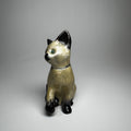 Vintage Small Siamese Cat with Green Eyes Hinged Trinket Box